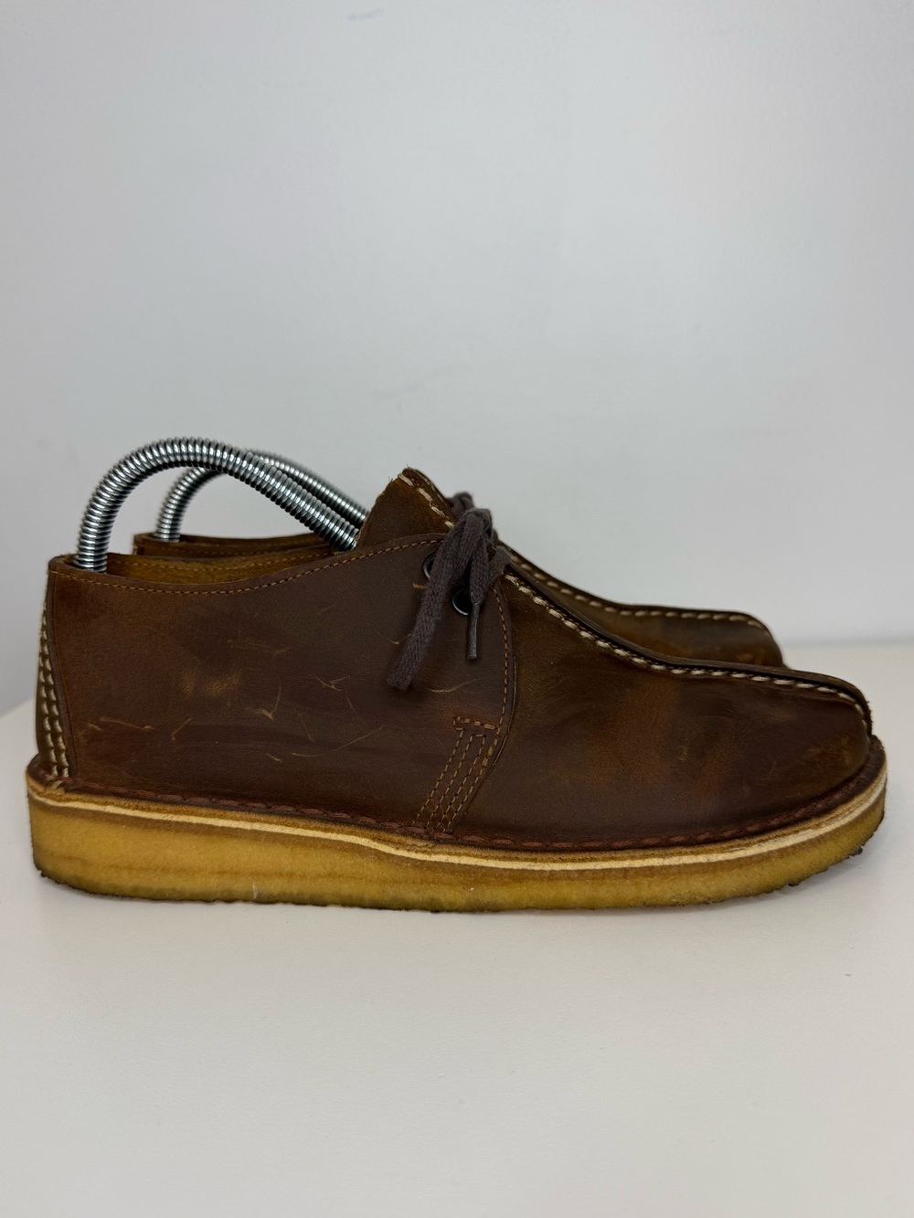 Clarks Originals Desert Trek Beeswax Leather Center Seam Shoe Women Sz 8 Rugged